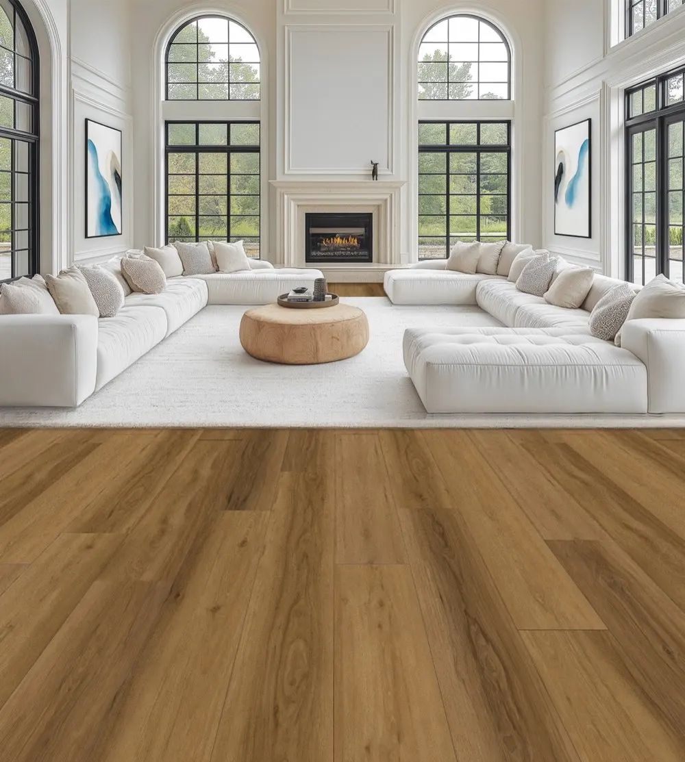 Opulux Essence waterproof laminate flooring in an elegant living room