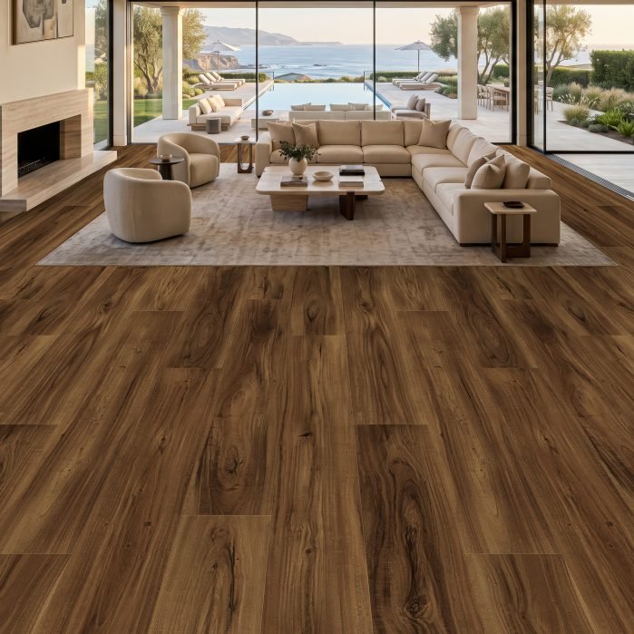 Aura waterproof laminate flooring shown in a room setting