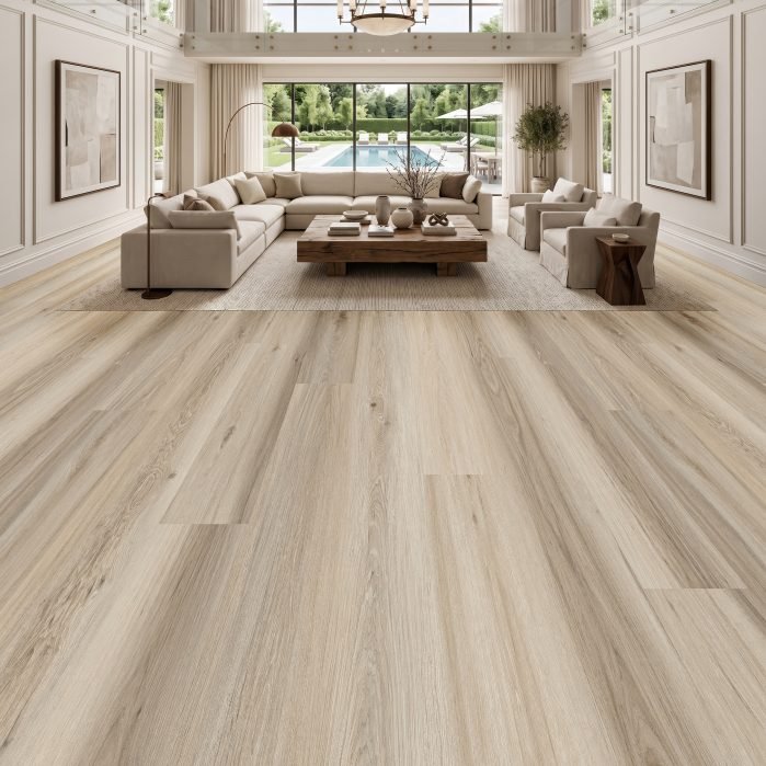 Celestial waterproof laminate flooring shown in a room setting