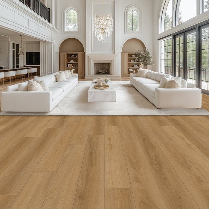 Dazzle waterproof laminate flooring shown in a room setting