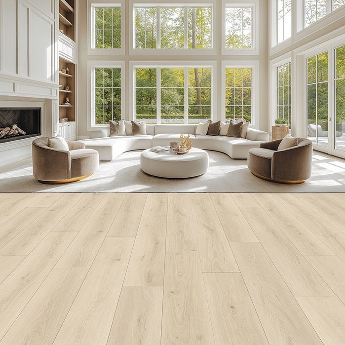 Lush waterproof laminate flooring shown in a room setting