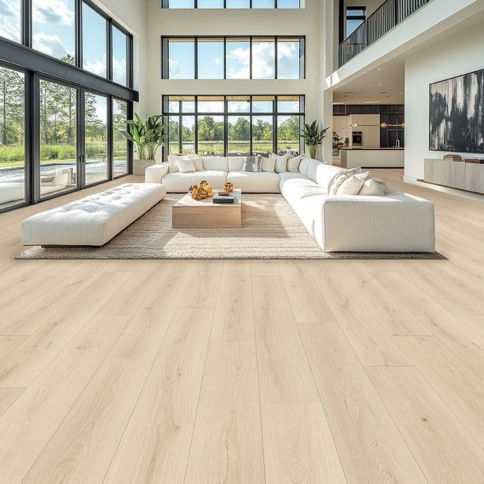 Serenity waterproof laminate flooring shown in a room setting