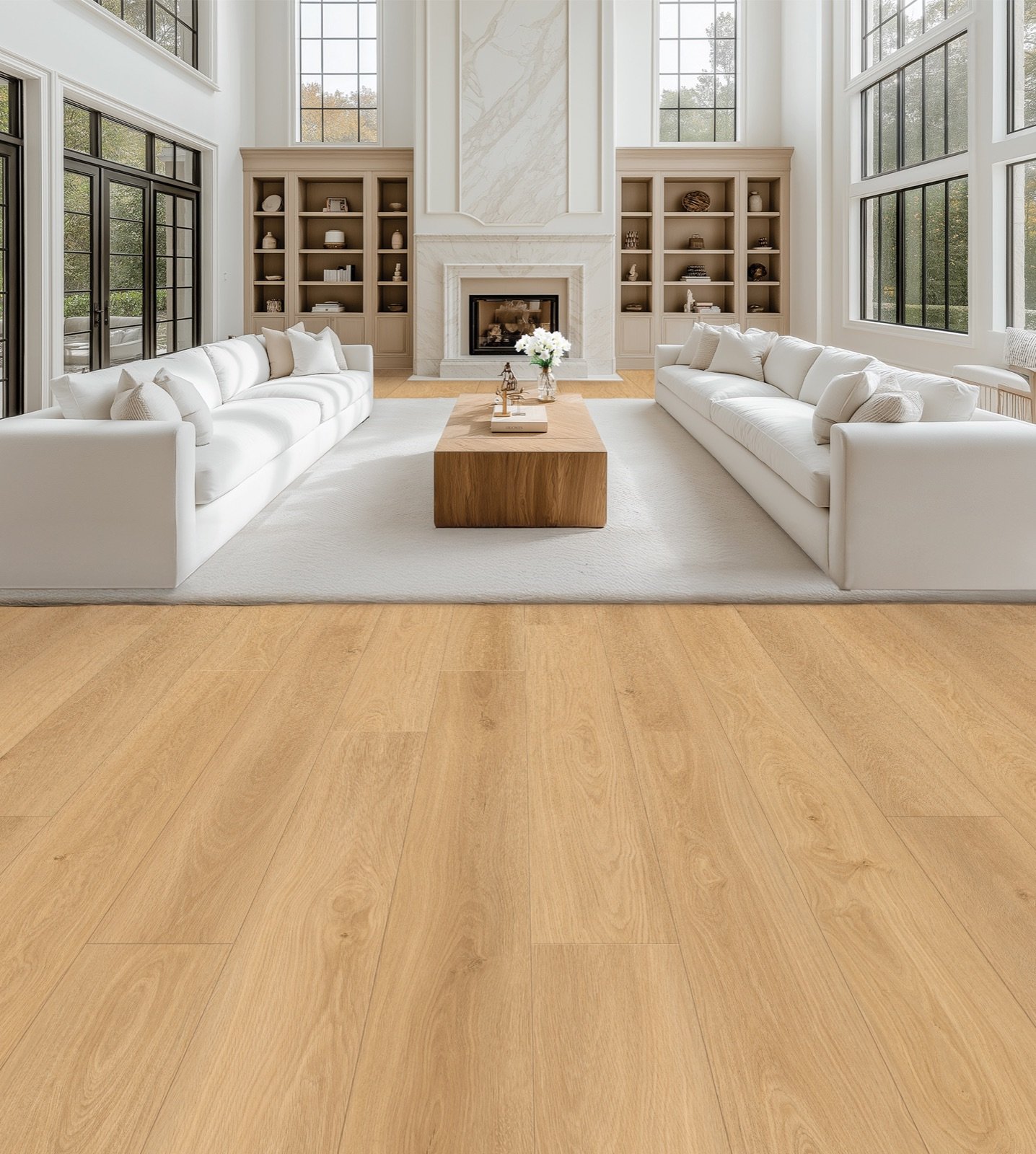 Opulux Aurora waterproof laminate flooring in a styled interior