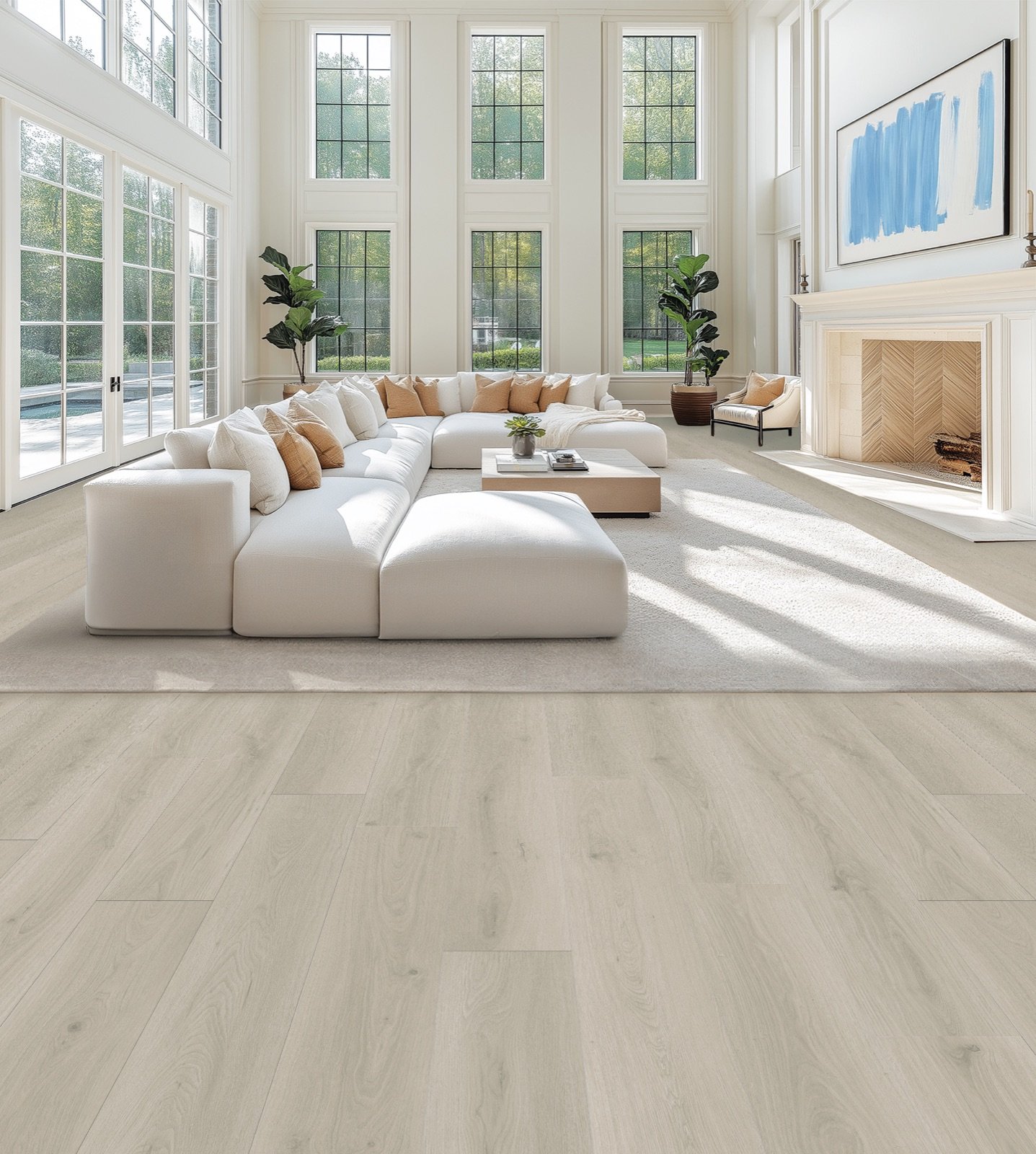 Opulux Reserve waterproof laminate flooring in a styled interior